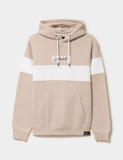Sweat hoodie molleton manches longues gris clair homme