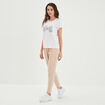 T-shirt ajusté col rond coton Creeks blanc femme