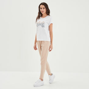T-shirt ajusté col rond coton Creeks blanc femme