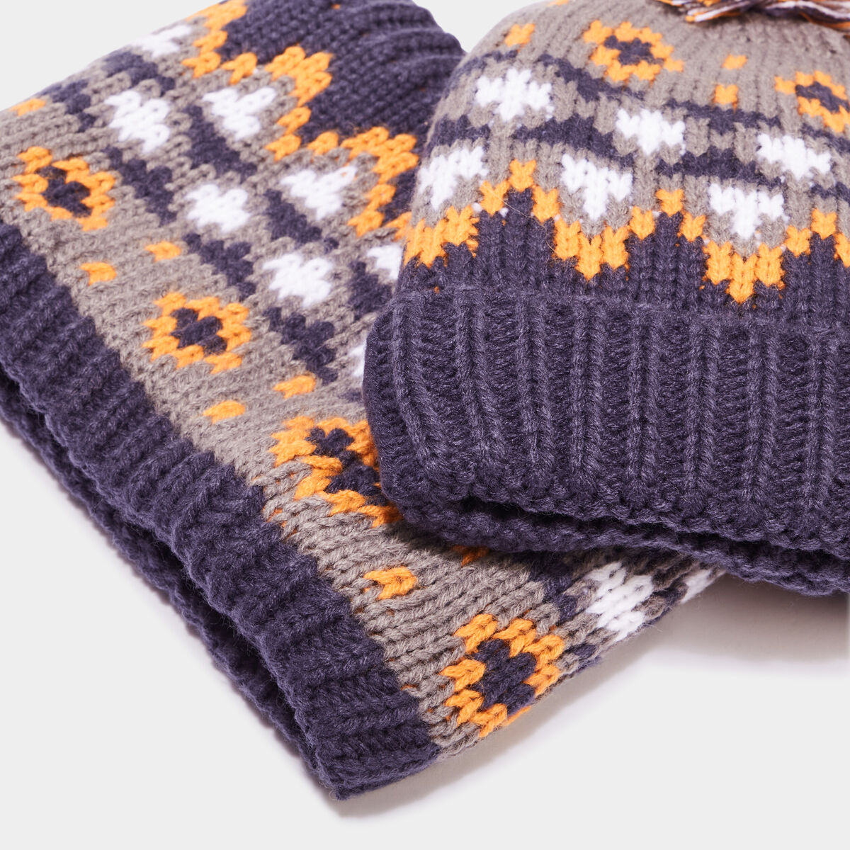 Ensemble snood et bonnet multicolore garçon