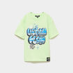 T-shirt oversize manches courtes coton vert fluo gar&ccedil;on