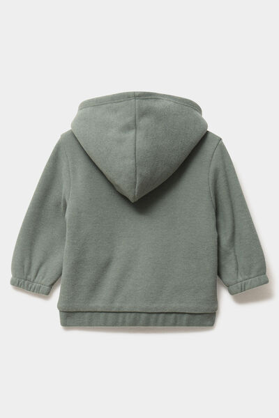 Gilet c&ocirc;tel&eacute; doubl&eacute; &agrave; capuche vert kaki b&eacute;b&eacute; gar&ccedil;on