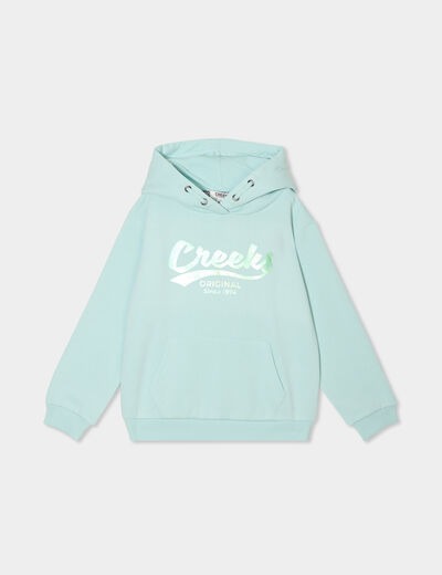 Sweat à capuche hoodie à logo Creeks vert pastel fille