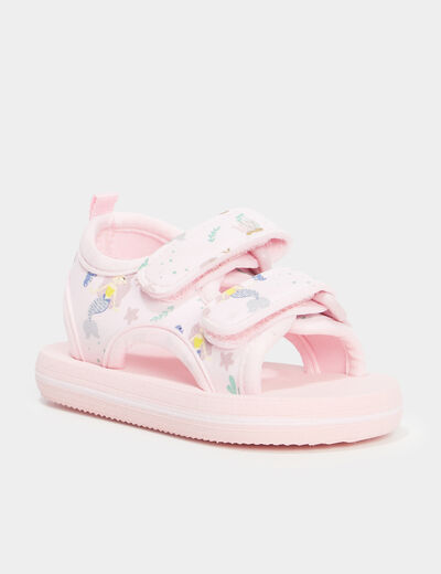 Sandales à scratchs multicolore bébé fille