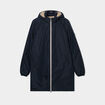 Parka déperlante doublée à capuche bleu foncé homme
