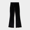 Pantalon flare effet velours &agrave; strass noir fille