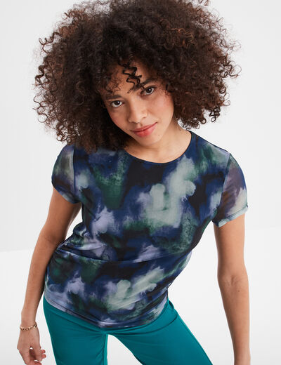 T-shirt résille Liberto violet femme