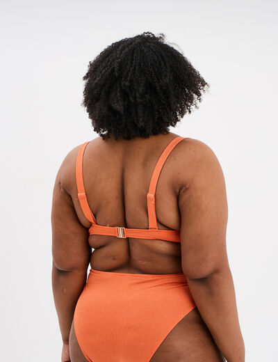 Haut de maillot de bain balconnet orange femme grande taille