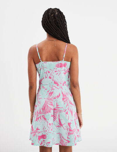 Robe courte à bretelles Creeks rose fushia femme