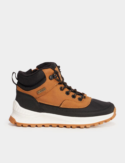 Bottines doublées zippées Trappeur jaune garçon