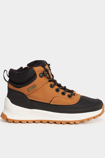 Bottines doubl&eacute;es zipp&eacute;es Trappeur jaune gar&ccedil;on