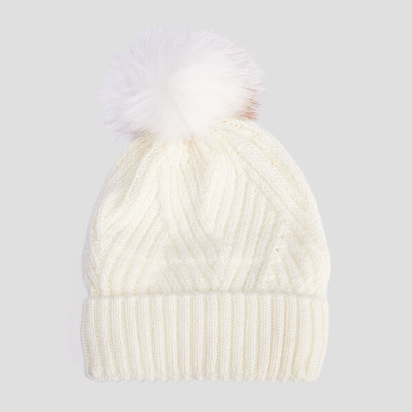 bonnet a pompon ivoire femme Bonnet à pompon ivoire femme