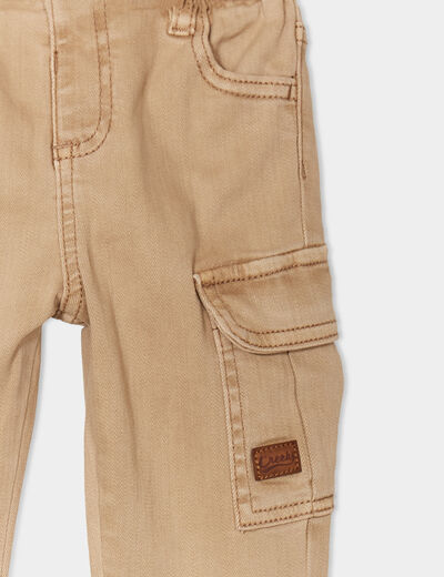 Pantalon poches à rabat coton Creeks taupe bébé garçon