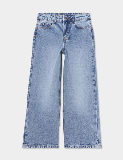 Jeans large 5 poches coton Creeks denim double stone fille