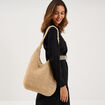 Sac cabas tress&eacute; port&eacute;-&eacute;paule sable femme