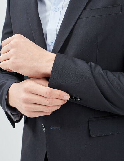 Veste ajustée boutonnée bleu homme