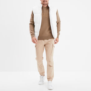 pantalon cargo slim coton liberto beige homme Pantalon cargo slim coton Liberto beige homme