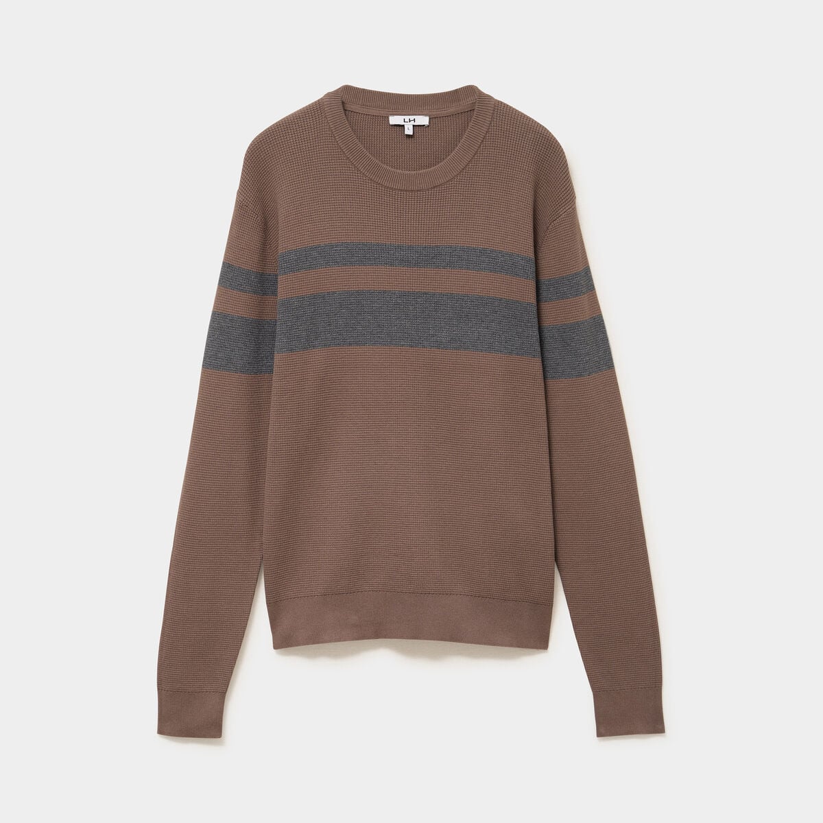 Pull manches longues gris fonc&eacute; homme