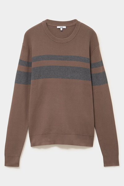 Pull manches longues gris fonc&eacute; homme