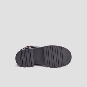 Bottines ranger avec chaînes et boucles noir fille