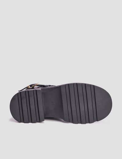Bottines ranger avec chaînes et boucles noir fille