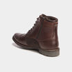Bottines &agrave; lacets en cuir marron homme