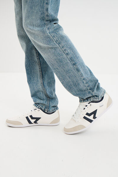 Tennis basses &agrave; lacets blanc homme