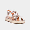 Sandales en cuir semelles corde jaune or femme