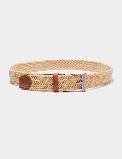 Ceinture tressée sable homme