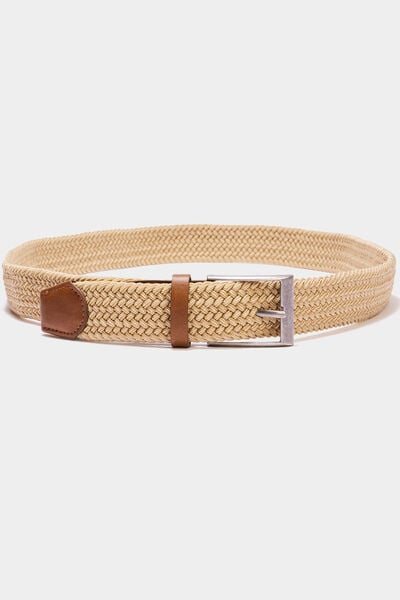 Ceinture tress&eacute;e sable homme