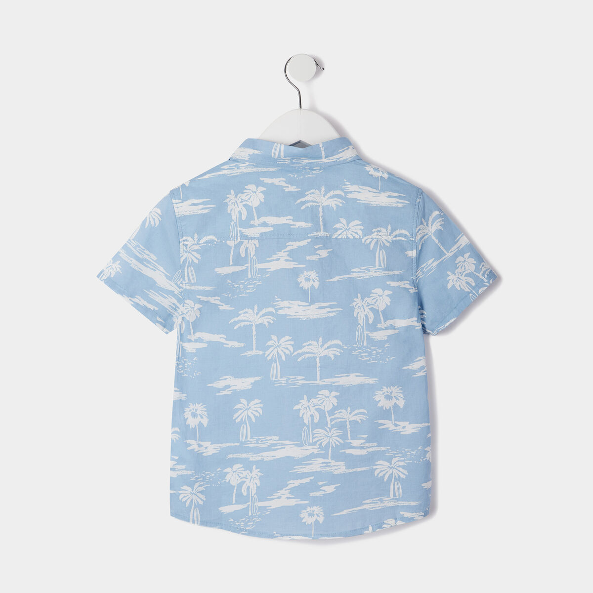 Chemise manches courtes bleu lavande garçon