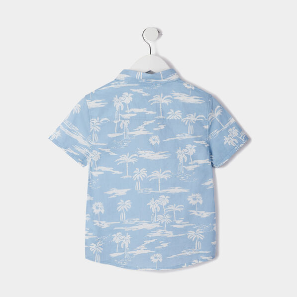 Chemise manches courtes bleu lavande garçon
