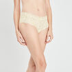 Shorty en dentelle jaune pastel femme