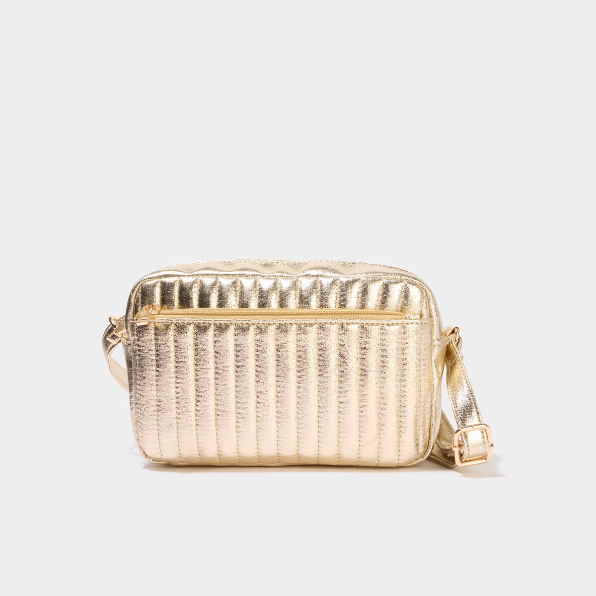Sac en bandouli&egrave;re couleur or femme