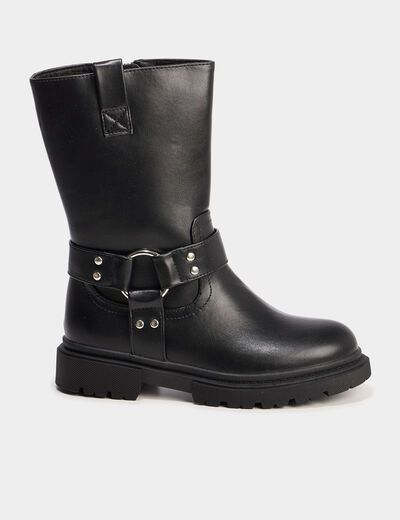 Bottes avec boucles noir fille