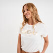 T-shirt col rond manches courtes Creeks blanc femme
