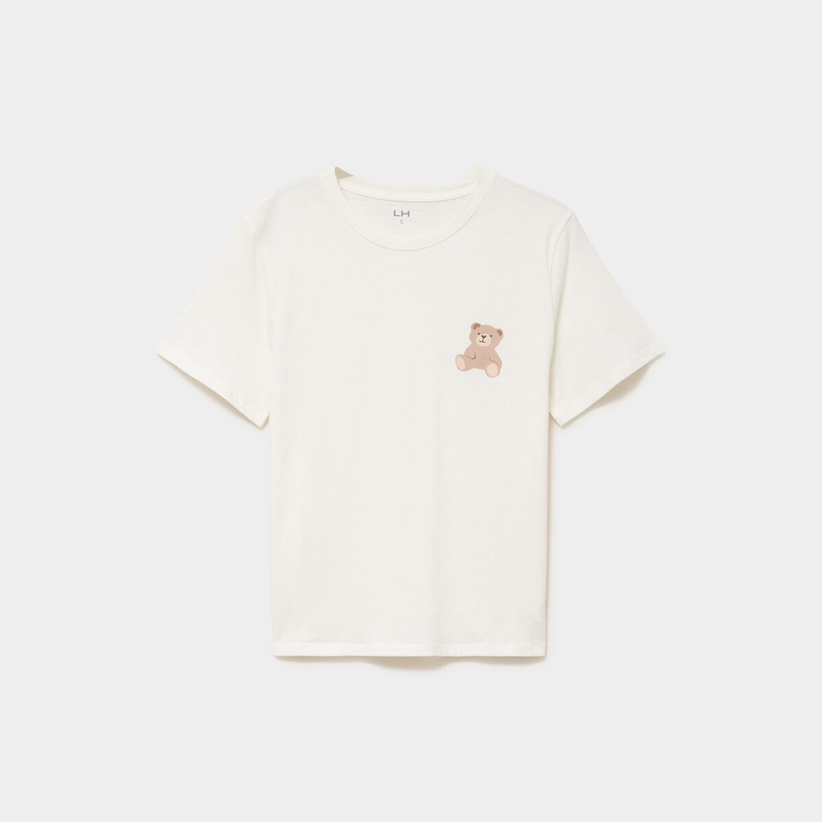 T-shirt col rond manches courtes coton blanc femme