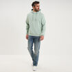 Sweat molleton &agrave; capuche hoodie vert pastel homme