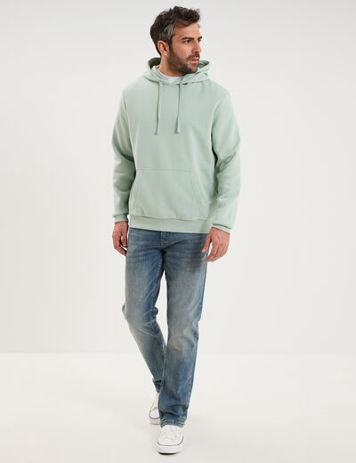 Sweat molleton &agrave; capuche hoodie vert pastel homme