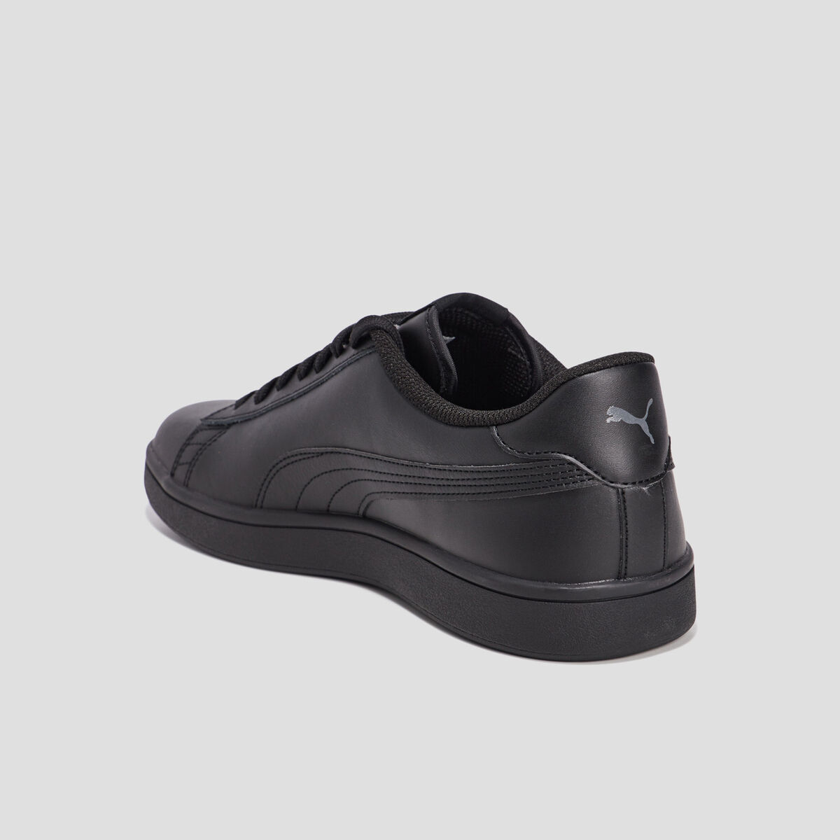 Tennis à lacets en cuir Puma Smash noir homme