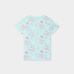 T-shirt col rond manches courtes coton bleu clair fille