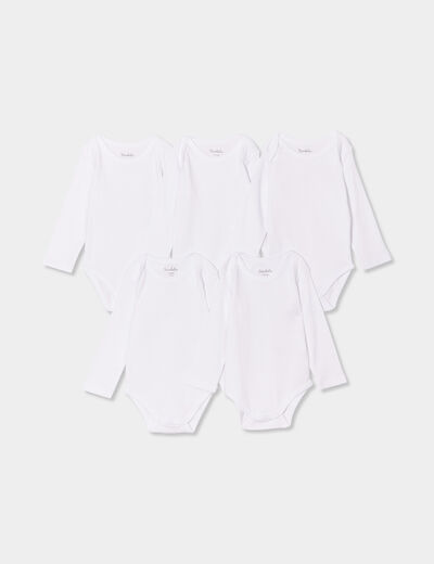 Lot 5 bodies US manches longues coton blanc bébé
