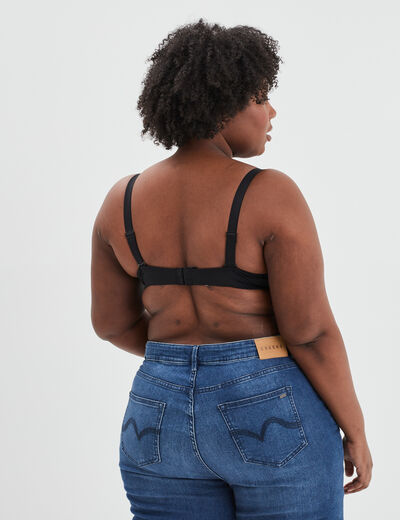 Soutien-gorge corbeille noir femme grande taille