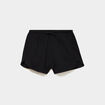 Short droit effet gaufr&eacute; coton noir femme