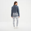 Ensemble pyjama 3 pièces gilet à capuche bleu gris femme