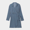 Robe col cache-coeur avec noeud bleu foncé femme