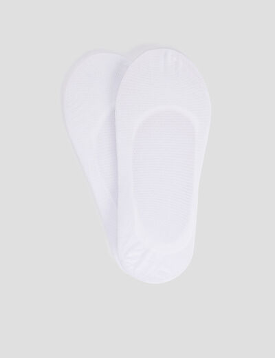 Lot de 2 paires chaussettes invisibles blanc femme