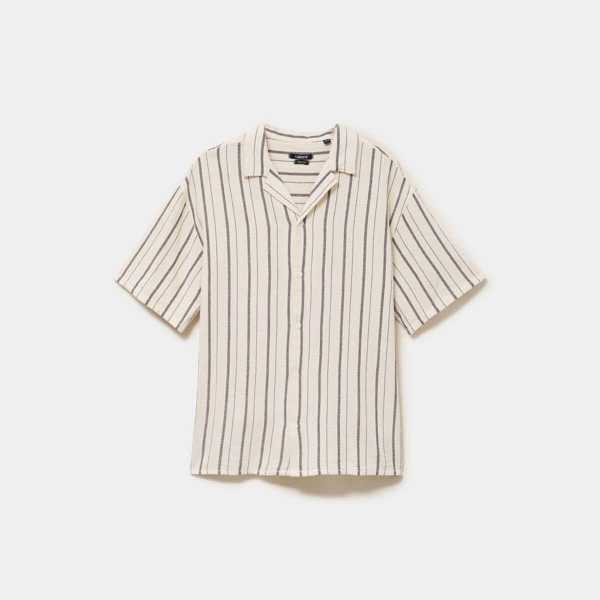 Chemise coton col cubain manches courtes ivoire homme