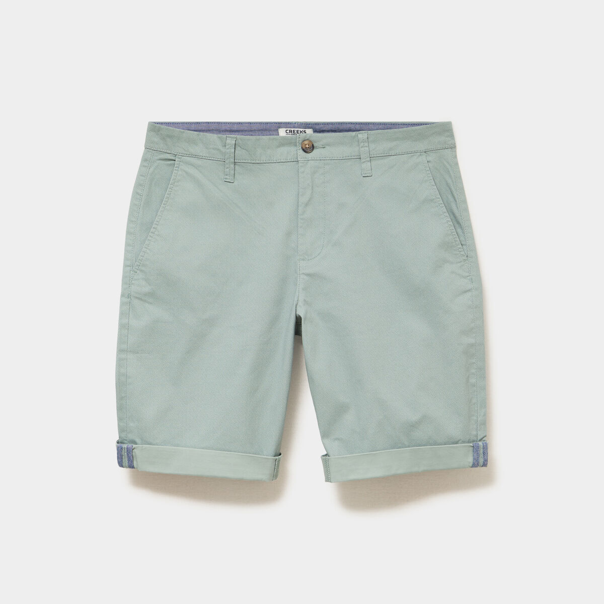 Bermuda short chino droit coton stretch vert olive homme