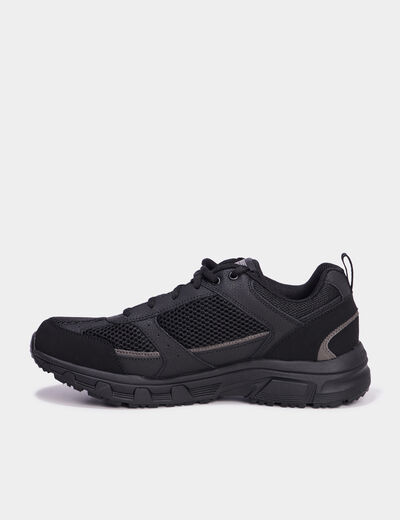 Baskets running m&eacute;moire forme Skechers noir homme